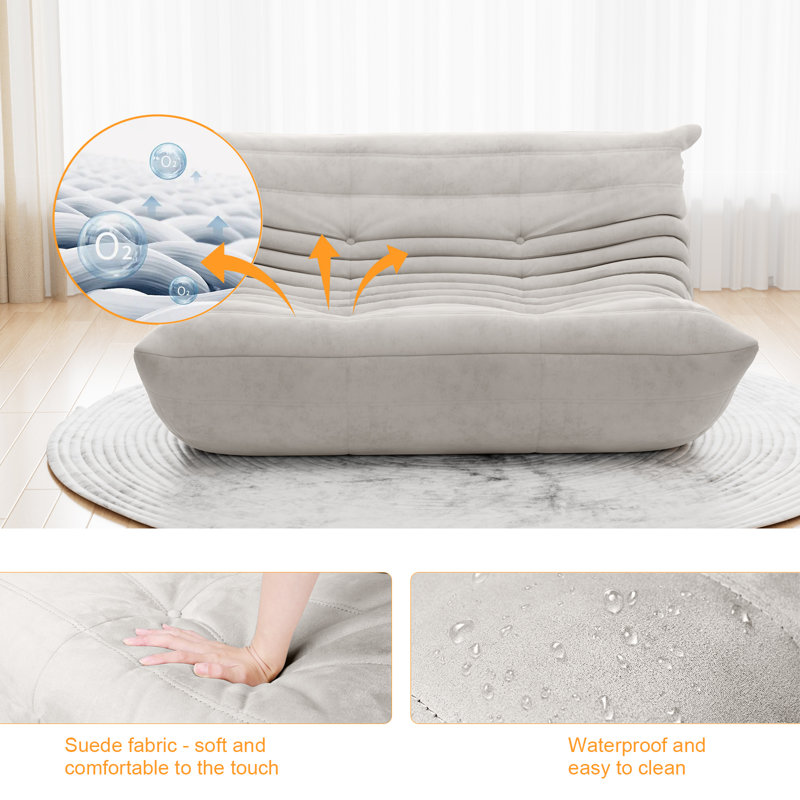 Trule Armless 2Seat Loveseat Large Bean Bag Sofa Wayfair